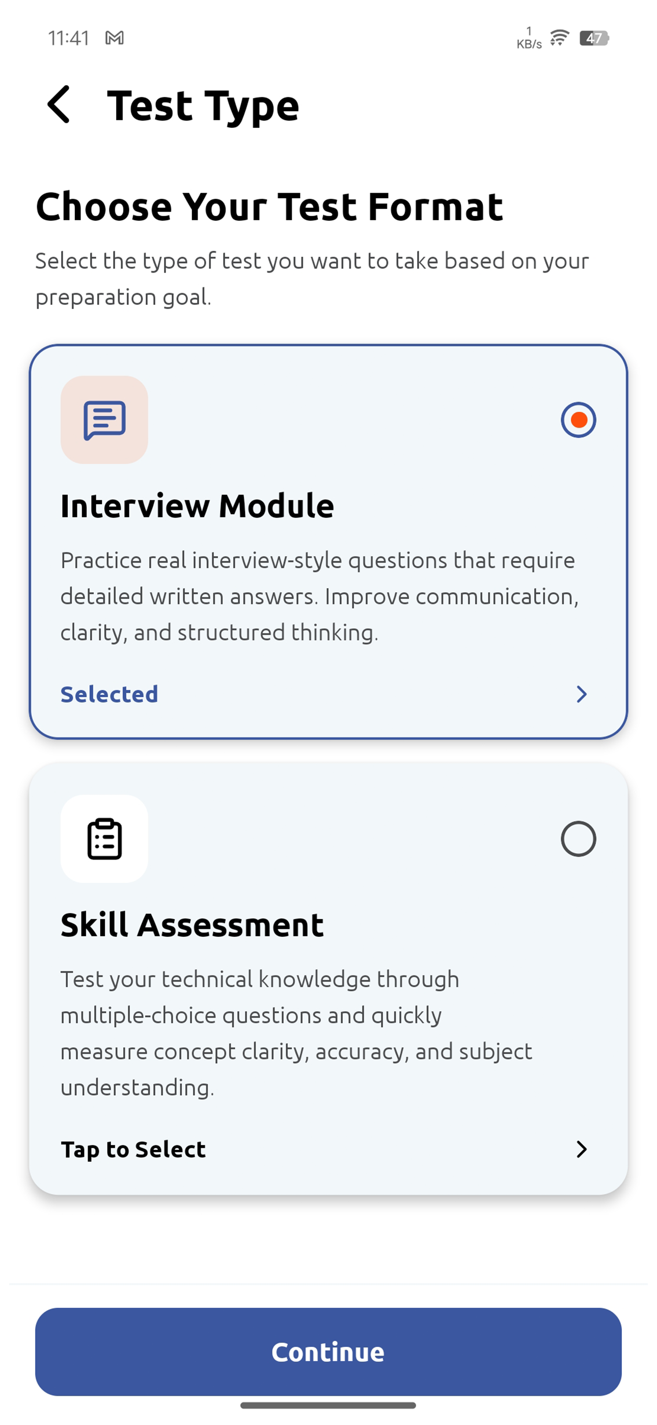 App screen
