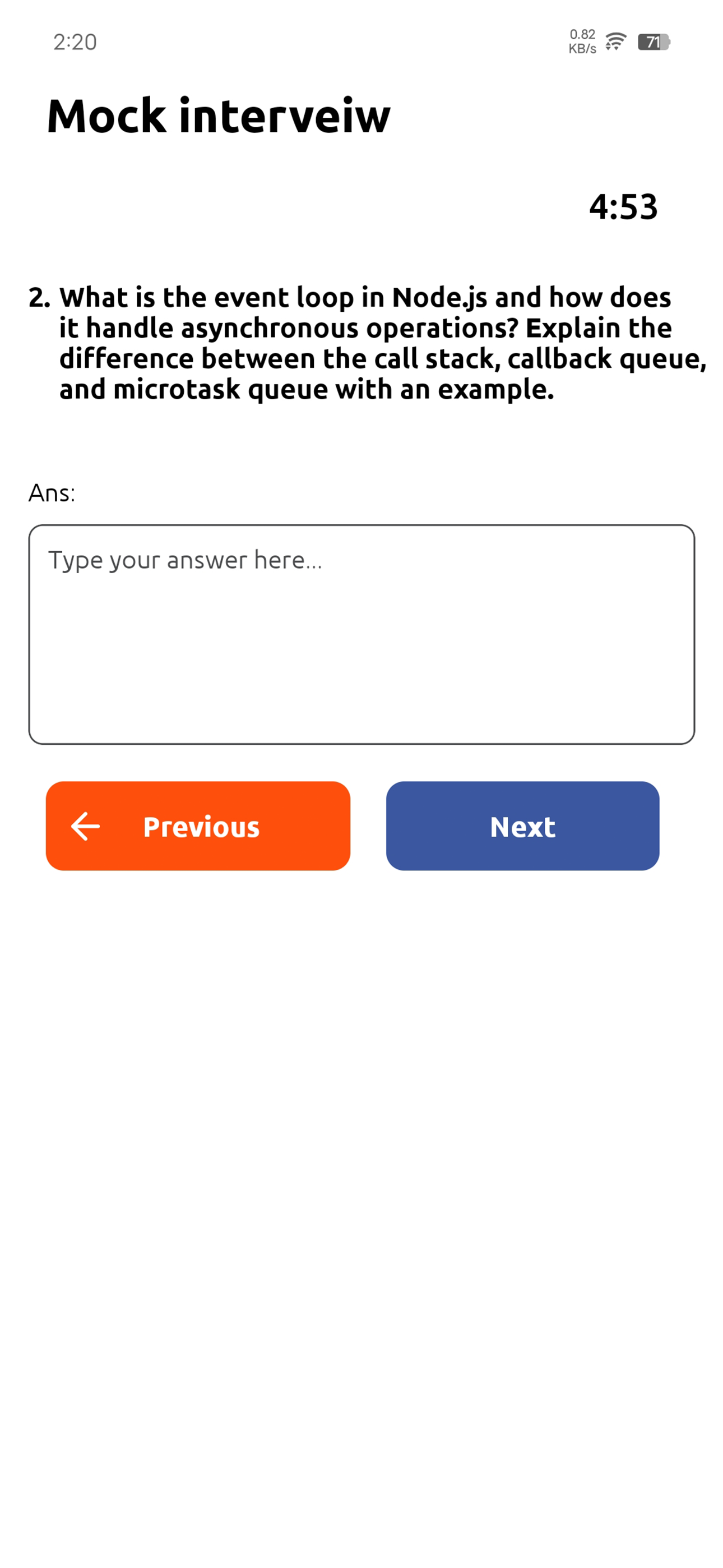 App screen